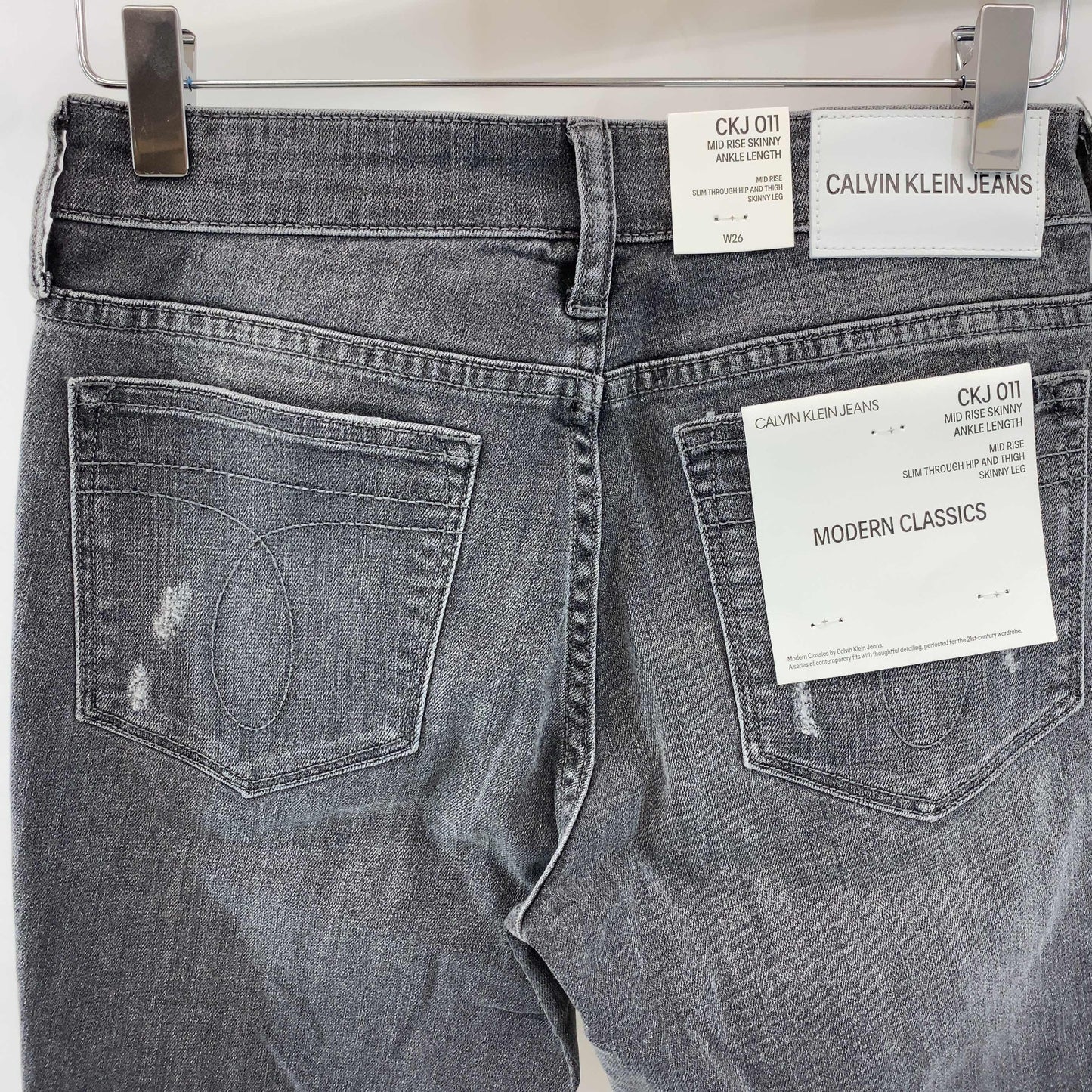 CALVIN KLEIN JEANS レディース スキニーパンツ W26 グレー J208361