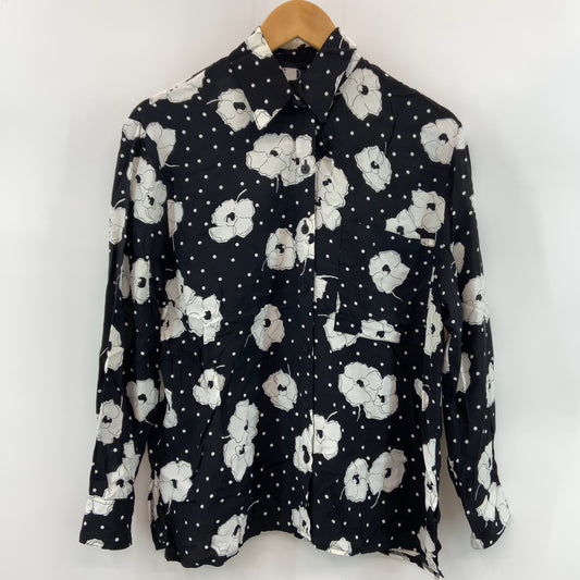 レディース 総柄 シャツ/ブラウス(七部/長袖) 花 ドット モノトーン