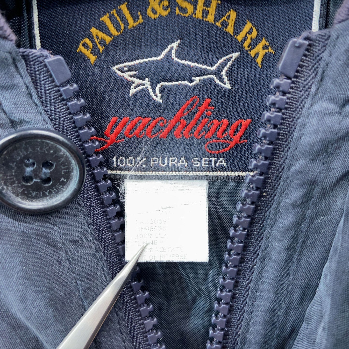 PAUL&SHARK ポールアンドシャーク メンズ  ブルゾン　フルジップ　シルク　裏地　内ポケット　ロゴ刺繍