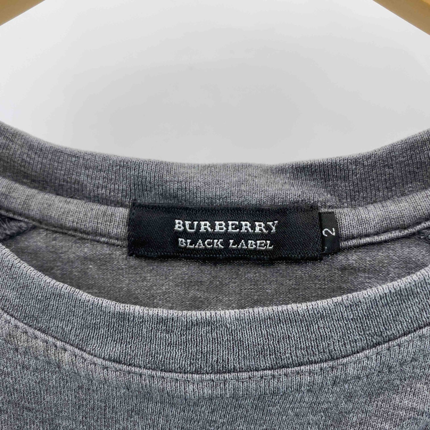 BURBERRY BLACK LABEL グレー　Vネック　ホースロゴ　丸首　サイズ2　Tシャツ