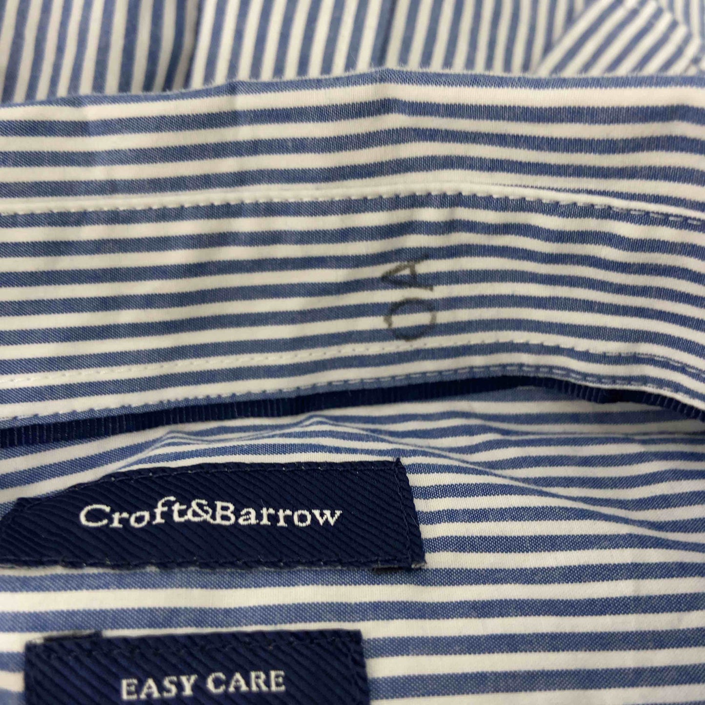 croft&barrow クラフトアンドバロー ストライプ ブルー メンズ  シャツ