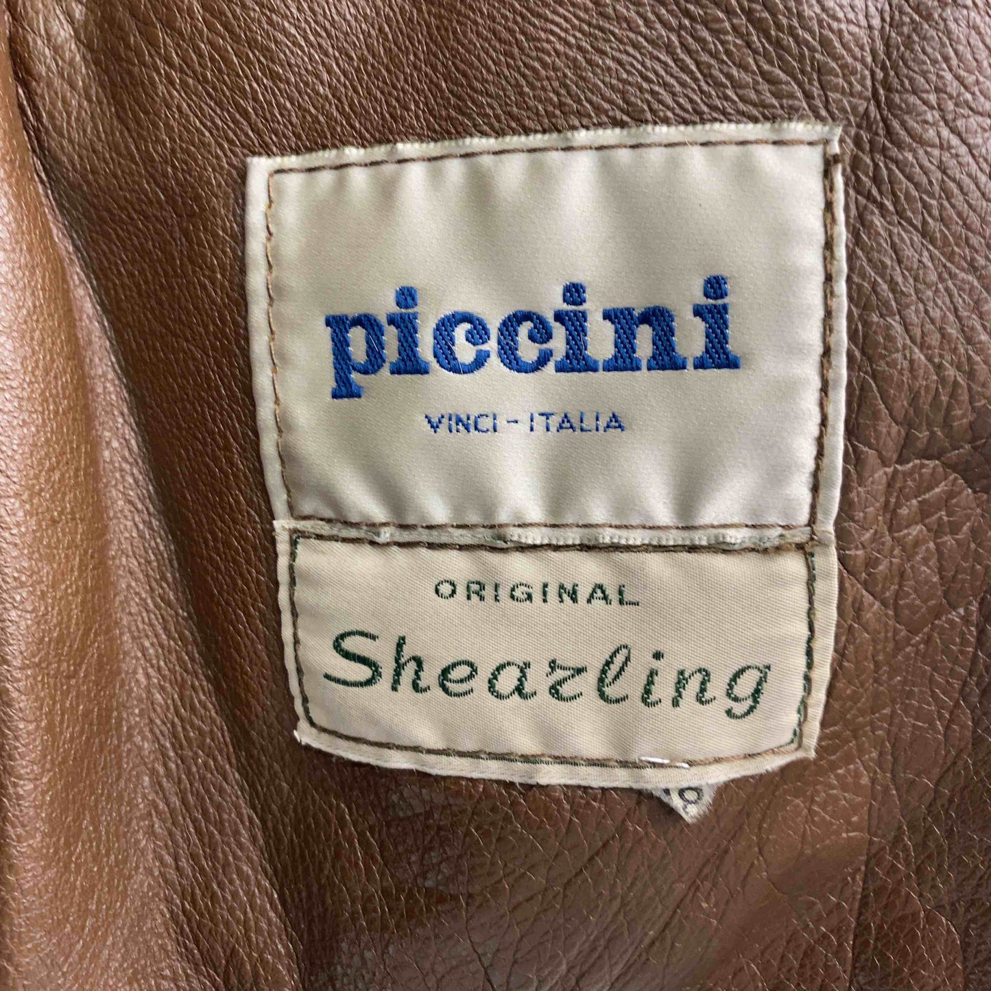 Piccini Sheazling メンズ  レザー ムートン ジャケット コート ブラウン　テーラード