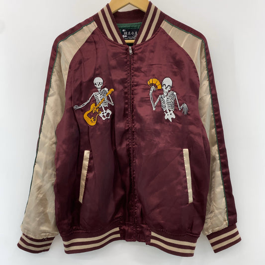 鏡花水月 刺繍 メンズ  ドクロ スカジャン