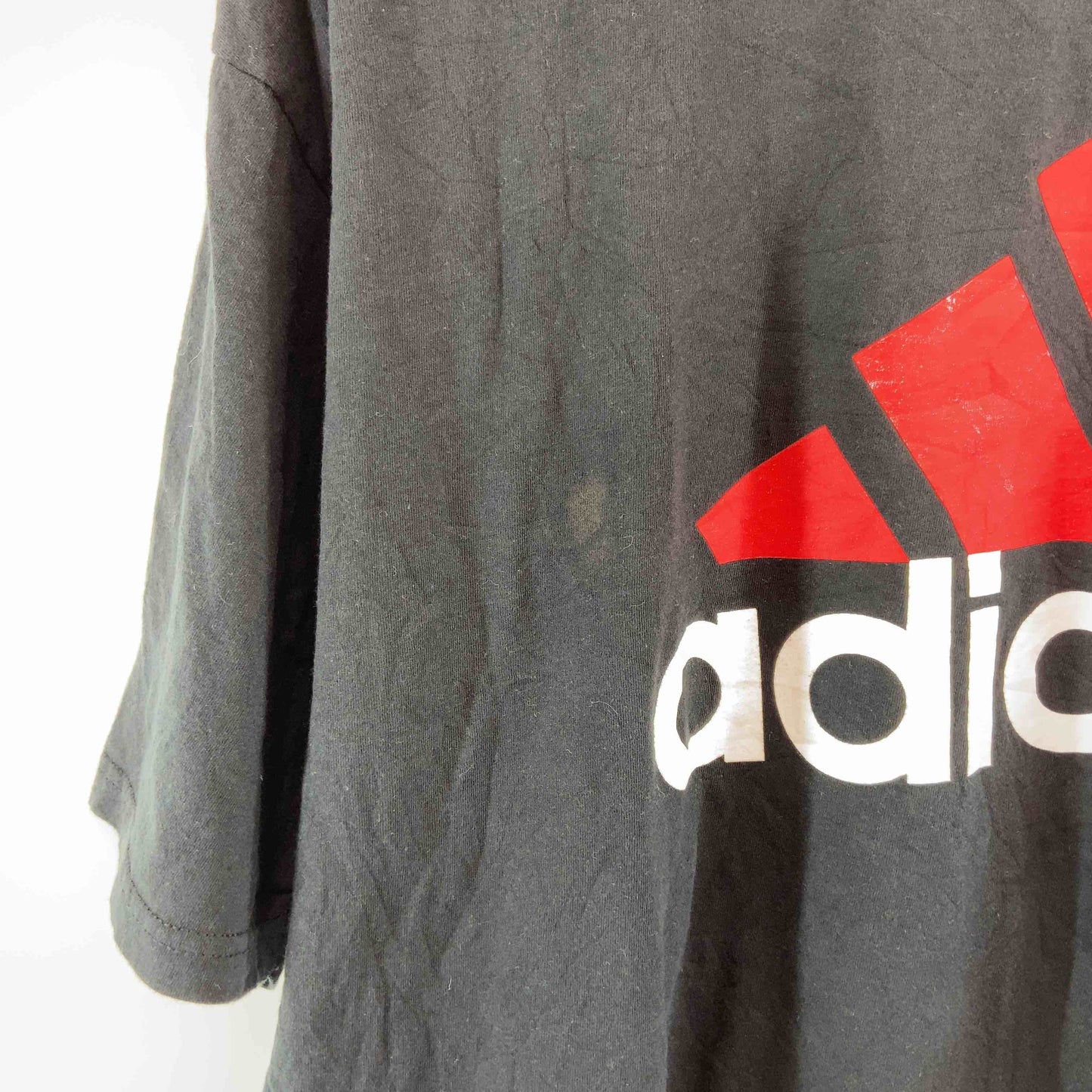 adidas ブラック プリントロゴ メンズ アディダス Tシャツ(半袖/袖無し)