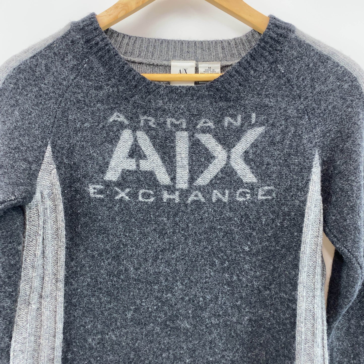 ARMANI EXCHANGE ロゴプリント グレー レディース アルマーニエクスチェンジ ニット/セーター