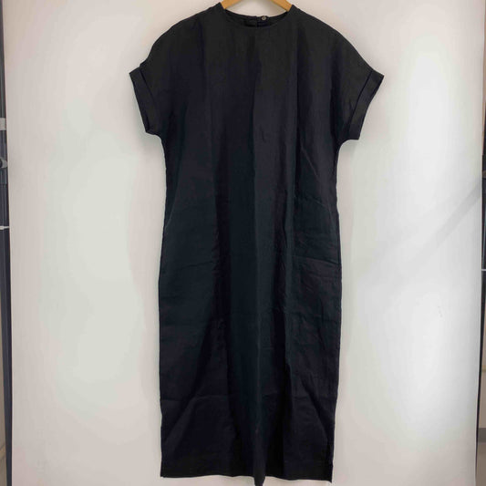 A DAY IN THE LIFE アデイインザライフ レディース フレンチワンピース ロング ブラック 麻