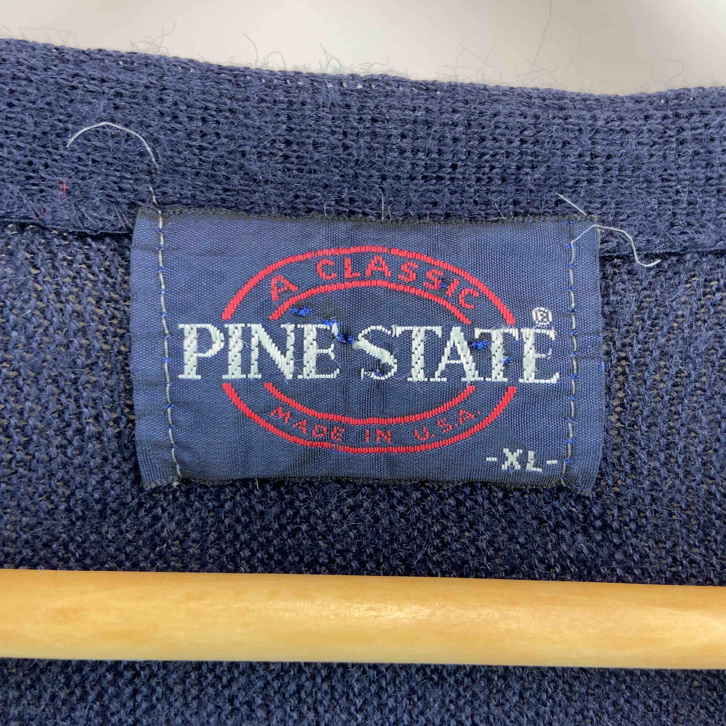 PINE STATE USA製 メンズ  カーディガン Vネック　ネイビー