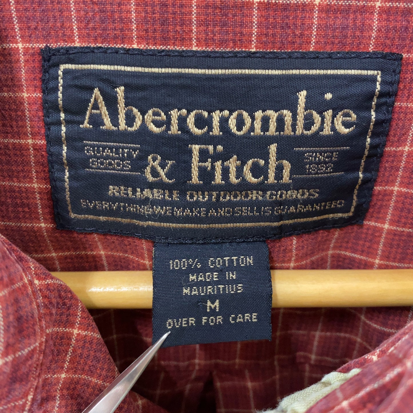 Abercrombie＆Fitch メンズ アバクロンビーアンドフィッチ ボタンダウン長袖シャツ　レッド　チェック