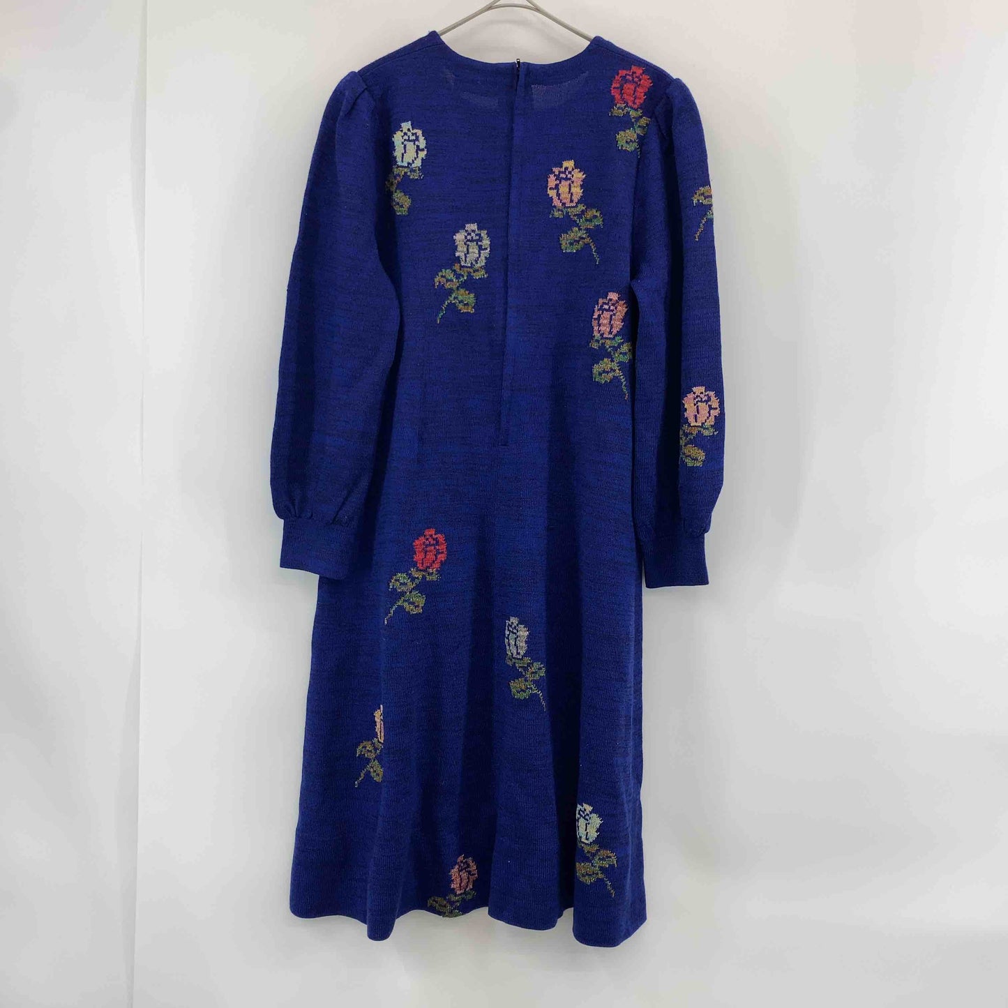 斎藤都世子 サイトウトヨコ レディース  ロングワンピース　花柄　ラメ入り　青