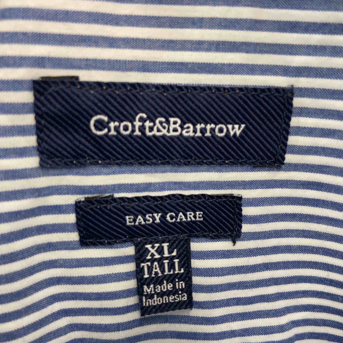 croft&barrow クラフトアンドバロー ストライプ ブルー メンズ  シャツ