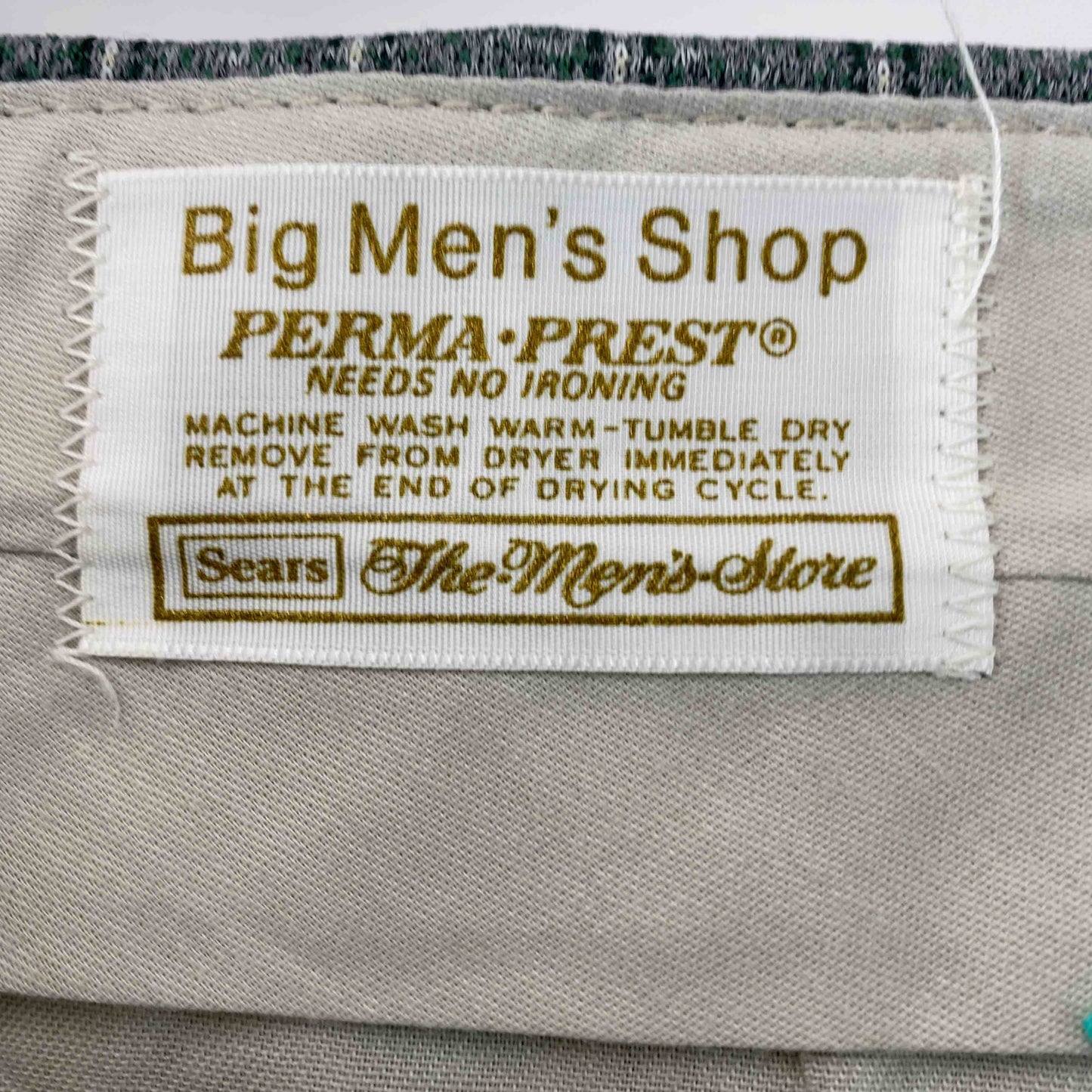 Sears PERMA PREST メンズ  スラックスパンツ チェック グレー