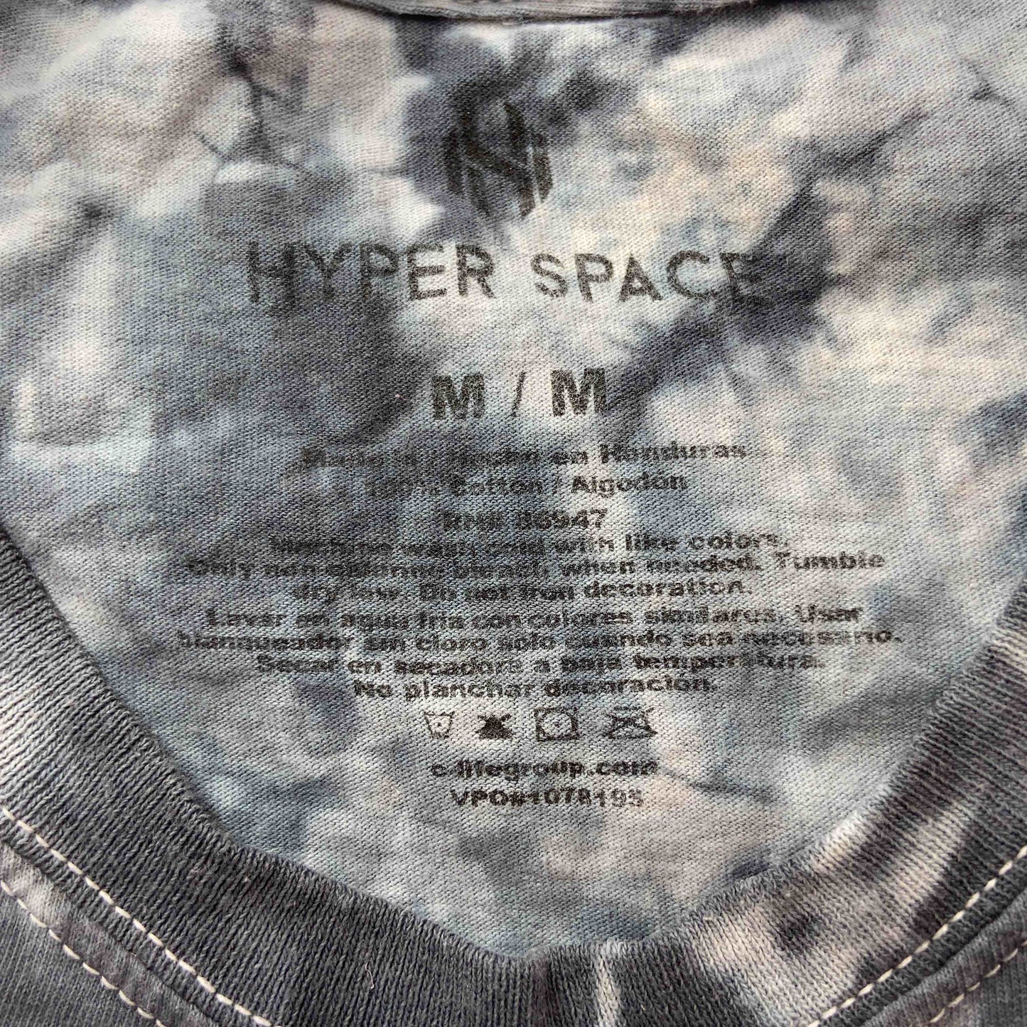 HYPER SPACE メンズ  Tシャツ半袖 ムラ染め プリント グレー