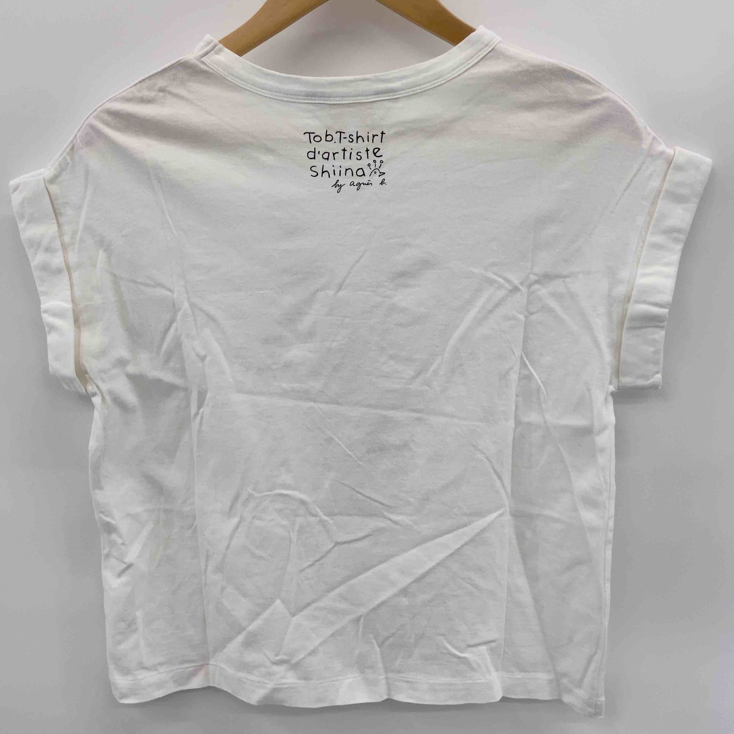 to b. by agnes b. 白　ホワイト　ボーダーうさぎ　レディース Tシャツ/カットソー(半袖/袖無し)