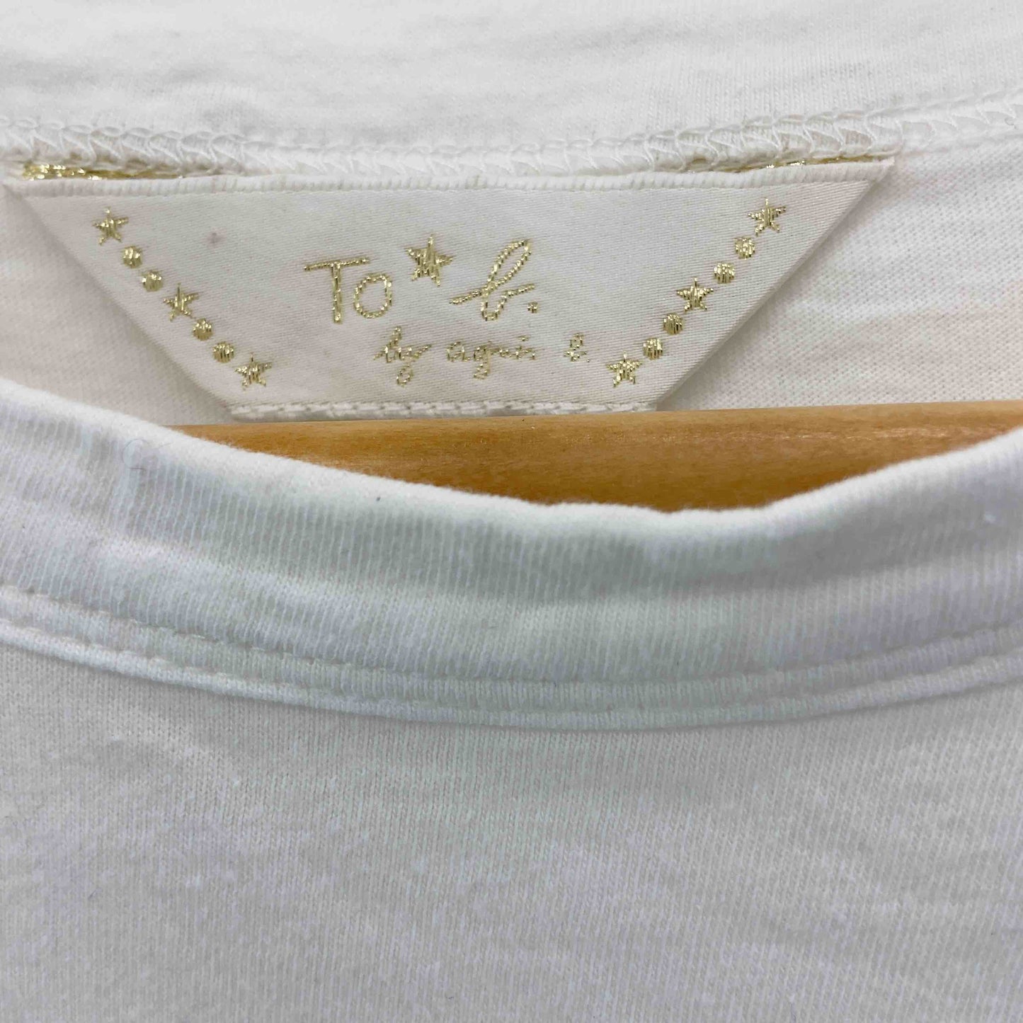 to b. by agnes b. 白　ホワイト　ボーダーうさぎ　レディース Tシャツ/カットソー(半袖/袖無し)