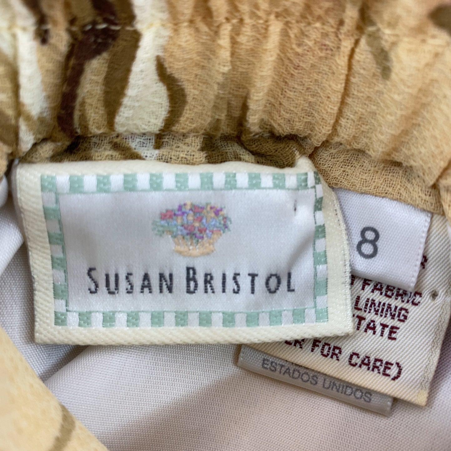 USA製　SUSAN BRISTOL スーザンブリストル レディース  ロングスカート　花柄　前開き　ウエストゴム　裏地