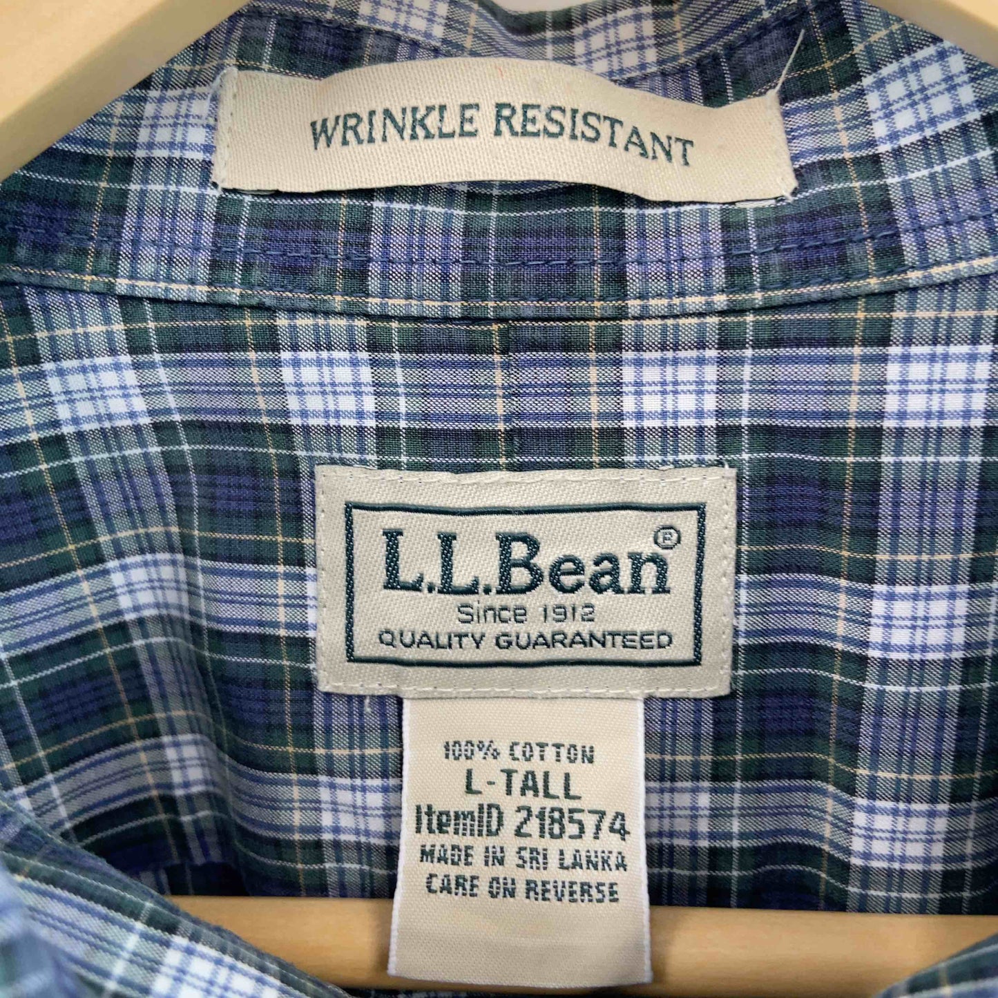 L.L.Bean メンズ エルエルビーン シャツ チェック柄 グリーン系